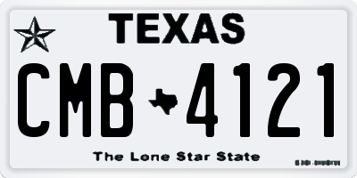 TX license plate CMB4121