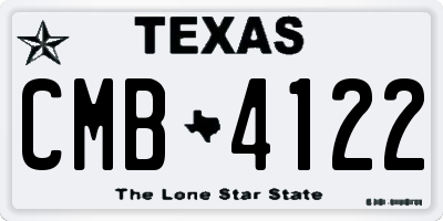 TX license plate CMB4122