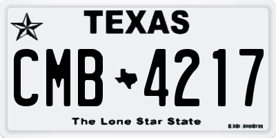 TX license plate CMB4217