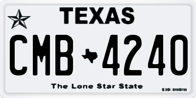 TX license plate CMB4240