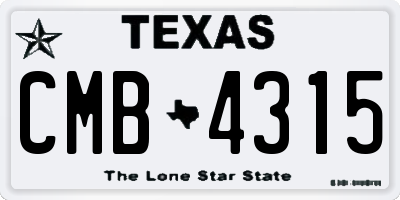 TX license plate CMB4315