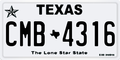 TX license plate CMB4316