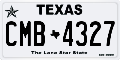 TX license plate CMB4327