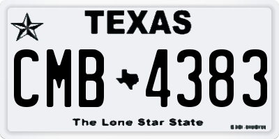 TX license plate CMB4383