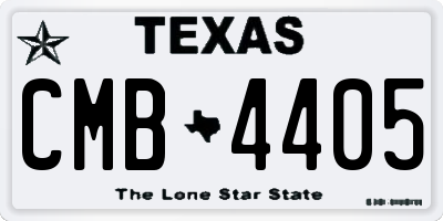 TX license plate CMB4405