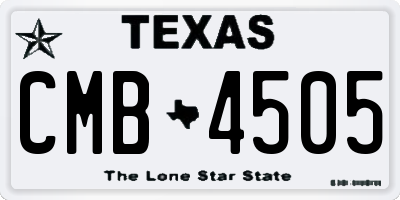TX license plate CMB4505