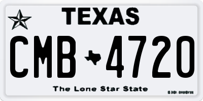 TX license plate CMB4720