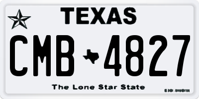 TX license plate CMB4827