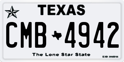TX license plate CMB4942