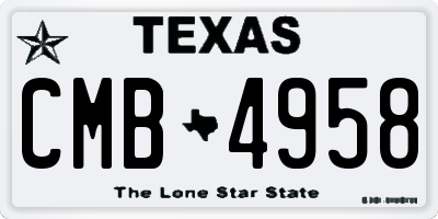 TX license plate CMB4958