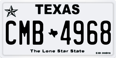 TX license plate CMB4968