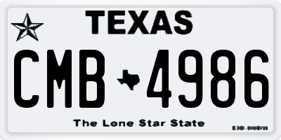 TX license plate CMB4986