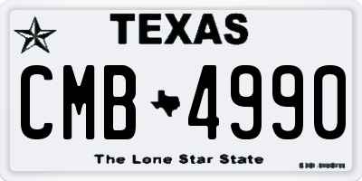 TX license plate CMB4990