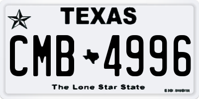 TX license plate CMB4996