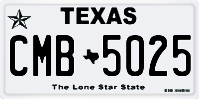 TX license plate CMB5025