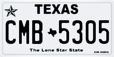 TX license plate CMB5305
