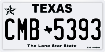 TX license plate CMB5393