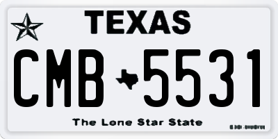 TX license plate CMB5531