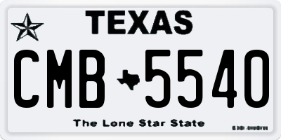 TX license plate CMB5540
