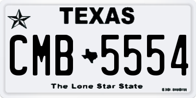 TX license plate CMB5554