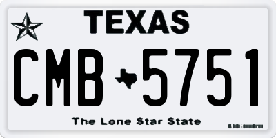 TX license plate CMB5751