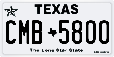TX license plate CMB5800