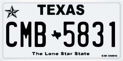 TX license plate CMB5831