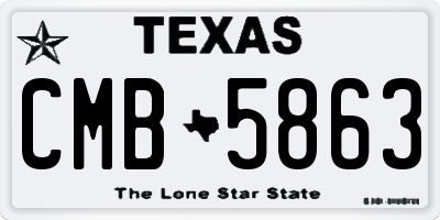 TX license plate CMB5863