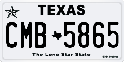 TX license plate CMB5865