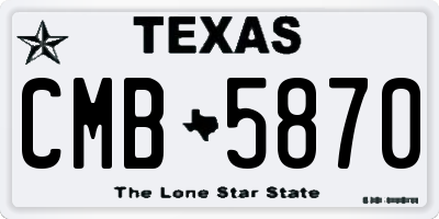 TX license plate CMB5870