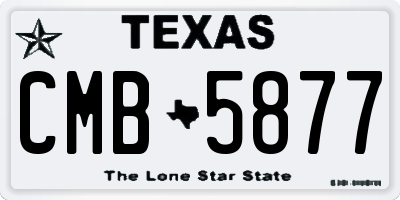 TX license plate CMB5877