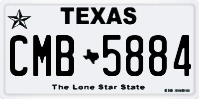 TX license plate CMB5884