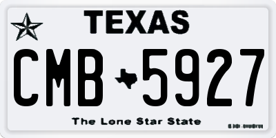 TX license plate CMB5927