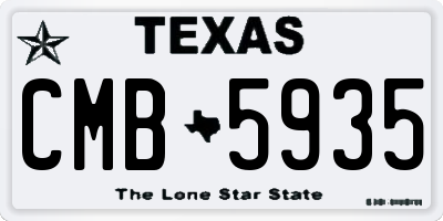 TX license plate CMB5935