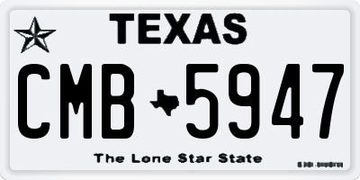 TX license plate CMB5947