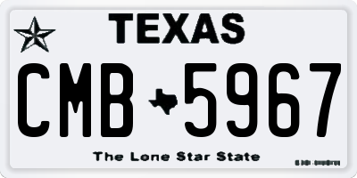 TX license plate CMB5967