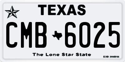 TX license plate CMB6025