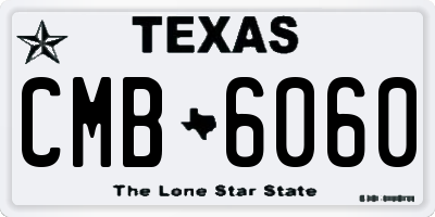 TX license plate CMB6060