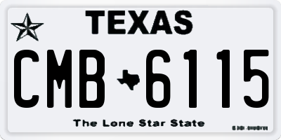 TX license plate CMB6115