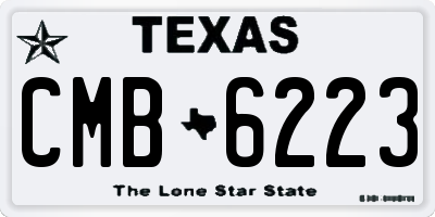 TX license plate CMB6223