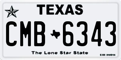 TX license plate CMB6343