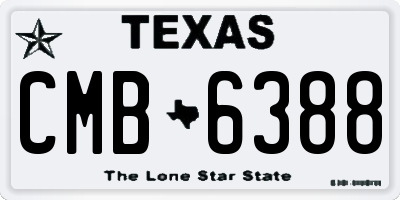 TX license plate CMB6388