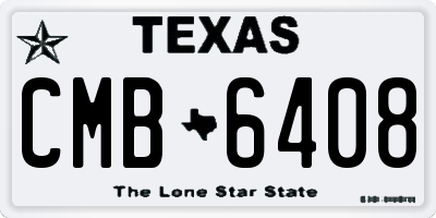 TX license plate CMB6408