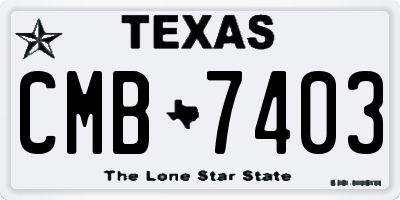 TX license plate CMB7403