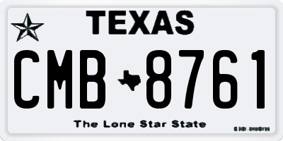TX license plate CMB8761