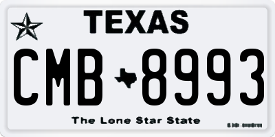 TX license plate CMB8993