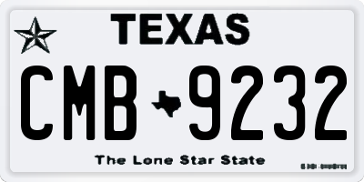 TX license plate CMB9232