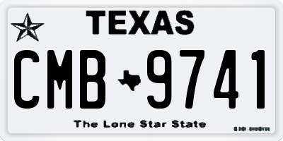 TX license plate CMB9741