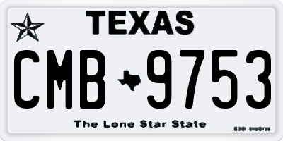 TX license plate CMB9753