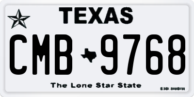 TX license plate CMB9768